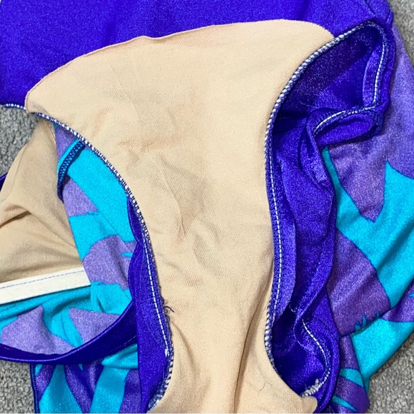 M/L VTG 80’s Sandcastle Floral Strapless Ruffle Waist Skirted One Piece Swimsuit - Picture 6 of 9